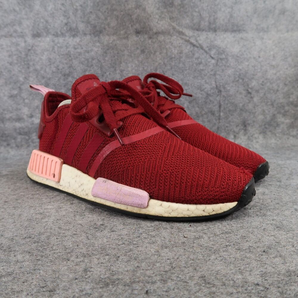 Adidas Shoes Womens 9.5 Athletic Trainer NMD R1 Sneaker Running Sport Active Red